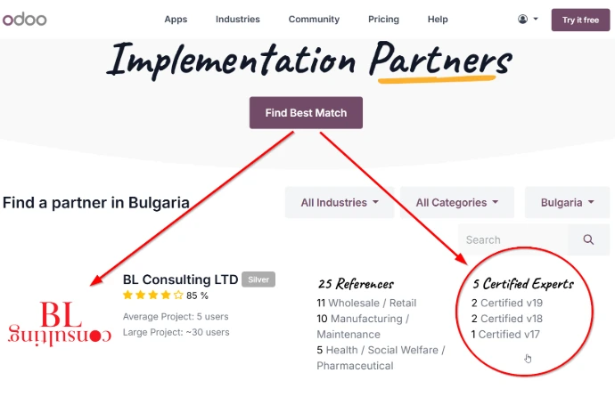 БЛ Консултинг е сребърен Odoo партньор